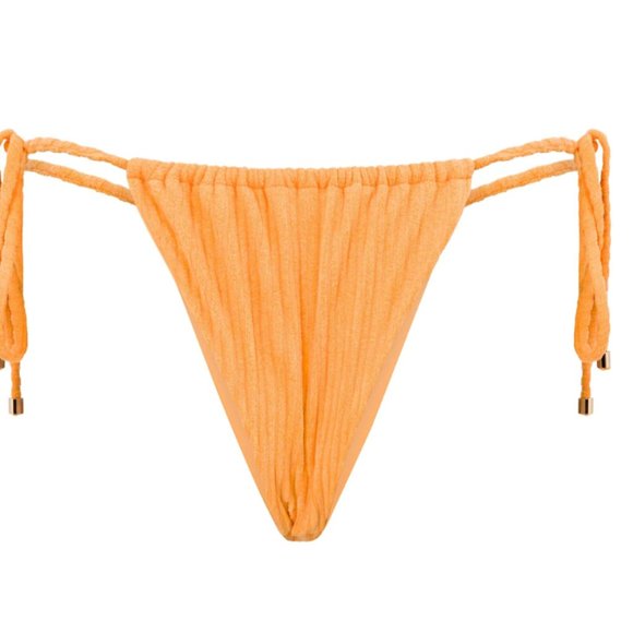 NWT Ribbed Towelling String Bikini Set | Papaya - Picture 4 of 6